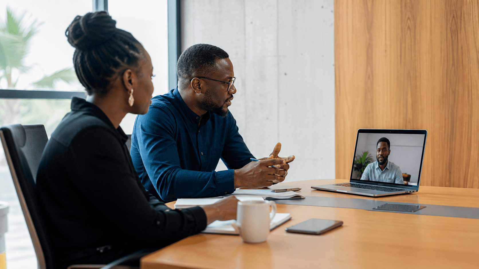 TPG team in a remote meeting with an international partner